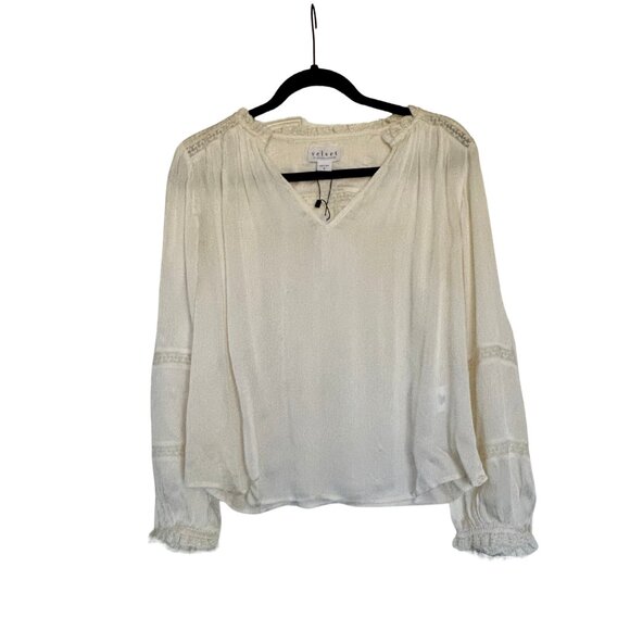 Velvet by Graham and Spencer NWT - Koren V-Neck Blouse in Ecru - Small - Picture 4 of 10